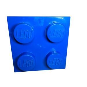 LEGO 4 Stud Royal Blue Storage Brick Cube Stackable Box Container 2012 Great
